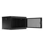 Lanberg WF01-6406-23B 19 6U SZÉL:600mm MÉLY:450mm MAG:379mm lapraszerelt perforált ajtós fekete fali rack szekrény