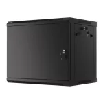 Lanberg WF01-6409-00B 19 9U SZÉL:600mm MÉLY:450mm MAG:512mm lapraszerelt fémajtós fekete fali rack szekrény