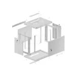 Lanberg WF01-6409-00S 19 9U SZÉL:600mm MÉLY:450mm MAG:512mm lapraszerelt fémajtós szürke fali rack szekrény