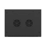 Lanberg WF01-6409-10B 19 9U SZÉL:600mm MÉLY:450mm MAG:512mm lapraszerelt üvegajtós fekete fali rack szekrény