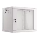 Lanberg WF01-6606-10S 19 9U SZÉL:600mm MÉLY:450mm MAG:512mm lapraszerelt üvegajtós szürke fali rack szekrény
