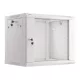 Lanberg WF01-6606-10S 19 9U SZÉL:600mm MÉLY:450mm MAG:512mm lapraszerelt üvegajtós szürke fali rack szekrény