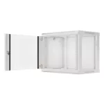 Lanberg WF01-6606-10S 19 9U SZÉL:600mm MÉLY:450mm MAG:512mm lapraszerelt üvegajtós szürke fali rack szekrény