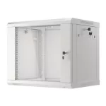 Lanberg WF01-6606-10S 19 9U SZÉL:600mm MÉLY:450mm MAG:512mm lapraszerelt üvegajtós szürke fali rack szekrény
