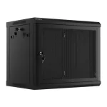Lanberg WF01-6409-23B 19 9U SZÉL:600mm MÉLY:450mm MAG:512mm lapraszerelt perforált ajtós fekete fali rack szekrény