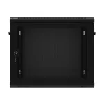 Lanberg WF01-6409-23B 19 9U SZÉL:600mm MÉLY:450mm MAG:512mm lapraszerelt perforált ajtós fekete fali rack szekrény