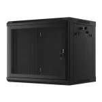 Lanberg WF01-6409-23B 19 9U SZÉL:600mm MÉLY:450mm MAG:512mm lapraszerelt perforált ajtós fekete fali rack szekrény