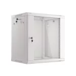 Lanberg WF01-6412-10S 19 12U SZÉL:600mm MÉLY:450mm MAG:645mm lapraszerelt üvegajtós szürke fali rack szekrény