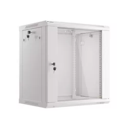   Lanberg WF01-6412-10S 19 12U SZÉL:600mm MÉLY:450mm MAG:645mm lapraszerelt üvegajtós szürke fali rack szekrény