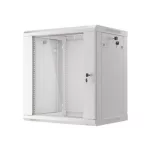 Lanberg WF01-6412-10S 19 12U SZÉL:600mm MÉLY:450mm MAG:645mm lapraszerelt üvegajtós szürke fali rack szekrény