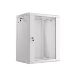 Lanberg WF01-6415-10S 19 15U SZÉL:600mm MÉLY:450mm MAG:774mm lapraszerelt üvegajtós szürke fali rack szekrény