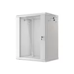 Lanberg WF01-6415-10S 19 15U SZÉL:600mm MÉLY:450mm MAG:774mm lapraszerelt üvegajtós szürke fali rack szekrény