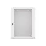Lanberg WF01-6415-10S 19 15U SZÉL:600mm MÉLY:450mm MAG:774mm lapraszerelt üvegajtós szürke fali rack szekrény