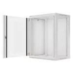 Lanberg WF01-6415-10S 19 15U SZÉL:600mm MÉLY:450mm MAG:774mm lapraszerelt üvegajtós szürke fali rack szekrény