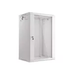 Lanberg WF01-6418-10S 19 18U SZÉL:600mm MÉLY:450mm MAG:907mm lapraszerelt üvegajtós szürke fali rack szekrény
