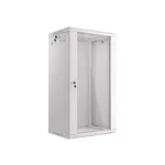 Lanberg WF01-6422-10S 19 22U SZÉL:600mm MÉLY:450mm MAG:1085mm lapraszerelt üvegajtós szürke fali rack szekrény