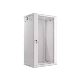   Lanberg WF01-6422-10S 19 22U SZÉL:600mm MÉLY:450mm MAG:1085mm lapraszerelt üvegajtós szürke fali rack szekrény
