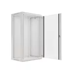 Lanberg WF01-6422-10S 19 22U SZÉL:600mm MÉLY:450mm MAG:1085mm lapraszerelt üvegajtós szürke fali rack szekrény