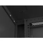 Lanberg WF01-6604-10B 19 4U SZÉL:600mm MÉLY:600mm MAG:290mm lapraszerelt üvegajtós fekete fali rack szekrény