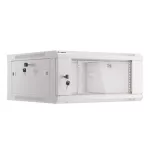 Lanberg WF01-6604-10S 19 4U SZÉL:600mm MÉLY:600mm MAG:290mm lapraszerelt üvegajtós szürke fali rack szekrény