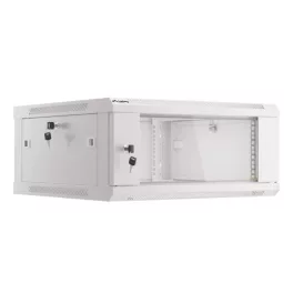   Lanberg WF01-6604-10S 19 4U SZÉL:600mm MÉLY:600mm MAG:290mm lapraszerelt üvegajtós szürke fali rack szekrény