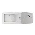 Lanberg WF01-6604-10S 19 4U SZÉL:600mm MÉLY:600mm MAG:290mm lapraszerelt üvegajtós szürke fali rack szekrény