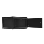 Lanberg WF01-6606-00B 19 6U SZÉL:600mm MÉLY:600mm MAG:379mm lapraszerelt fémajtós fekete fali rack szekrény