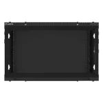 Lanberg WF01-6606-10B 19" 6U SZÉL:600mm MÉLY:600mm MAG:379mm lapraszerelt üvegajtós fekete fali rack szekrény