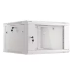 Lanberg WF01-6606-10S 19 6U SZÉL:600mm MÉLY:600mm MAG:379mm lapraszerelt üvegajtós szürke fali rack szekrény