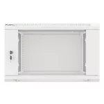 Lanberg WF01-6606-10S 19 6U SZÉL:600mm MÉLY:600mm MAG:379mm lapraszerelt üvegajtós szürke fali rack szekrény