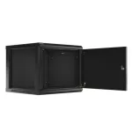 Lanberg WF01-6609-00B 19 9U SZÉL:600mm MÉLY:600mm MAG:512mm lapraszerelt fémajtós fekete fali rack szekrény