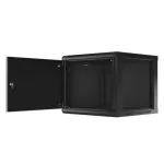 Lanberg WF01-6609-00B 19 9U SZÉL:600mm MÉLY:600mm MAG:512mm lapraszerelt fémajtós fekete fali rack szekrény