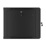 Lanberg WF01-6609-00B 19 9U SZÉL:600mm MÉLY:600mm MAG:512mm lapraszerelt fémajtós fekete fali rack szekrény