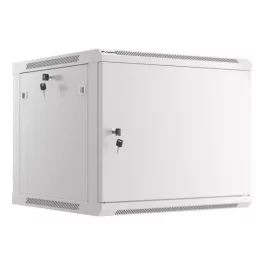  Lanberg WF01-6609-00S 19 9U SZÉL:600mm MÉLY:600mm MAG:512mm lapraszerelt fémajtós szürke fali rack szekrény