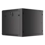 Lanberg WF01-6609-10B 19 9U SZÉL:600mm MÉLY:600mm MAG:512mm lapraszerelt üvegajtós fekete fali rack szekrény