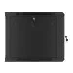 Lanberg WF01-6609-10B 19 9U SZÉL:600mm MÉLY:600mm MAG:512mm lapraszerelt üvegajtós fekete fali rack szekrény
