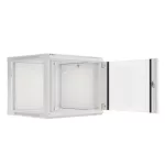 Lanberg WF01-6609-10S 19 9U SZÉL:600mm MÉLY:600mm MAG:512mm lapraszerelt üvegajtós szürke fali rack szekrény