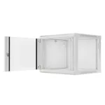Lanberg WF01-6609-10S 19 9U SZÉL:600mm MÉLY:600mm MAG:512mm lapraszerelt üvegajtós szürke fali rack szekrény
