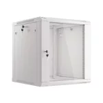 Lanberg WF01-6612-10S 19 12U SZÉL:600mm MÉLY:600mm MAG:640mm lapraszerelt üvegajtós szürke fali rack szekrény