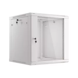   Lanberg WF01-6612-10S 19 12U SZÉL:600mm MÉLY:600mm MAG:640mm lapraszerelt üvegajtós szürke fali rack szekrény