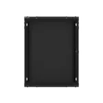 Lanberg WF01-6615-10B 19" 15U SZÉL:600mm MÉLY:600mm MAG:774mm lapraszerelt üvegajtós fekete fali rack szekrény