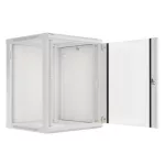 Lanberg WF01-6615-10S 19 15U SZÉL:600mm MÉLY:600mm MAG:774mm lapraszerelt üvegajtós szürke fali rack szekrény