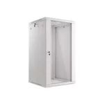 Lanberg WF01-6622-10S 19 22U SZÉL:600mm MÉLY:600mm MAG:1085mm lapraszerelt üvegajtós szürke fali rack szekrény