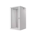 Lanberg WF01-6622-10S 19 22U SZÉL:600mm MÉLY:600mm MAG:1085mm lapraszerelt üvegajtós szürke fali rack szekrény