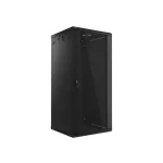 Lanberg WF01-6627-10B 19 27U SZÉL:600mm MÉLY:600mm MAG:1307mm lapraszerelt üvegajtós fekete fali rack szekrény