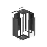 Lanberg WF01-6627-10B 19 27U SZÉL:600mm MÉLY:600mm MAG:1307mm lapraszerelt üvegajtós fekete fali rack szekrény