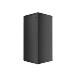 Lanberg WF01-6627-10B 19 27U SZÉL:600mm MÉLY:600mm MAG:1307mm lapraszerelt üvegajtós fekete fali rack szekrény