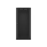 Lanberg WF01-6627-10B 19 27U SZÉL:600mm MÉLY:600mm MAG:1307mm lapraszerelt üvegajtós fekete fali rack szekrény
