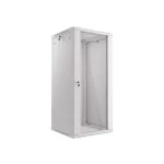 Lanberg WF01-6627-10S 19 27U SZÉL:600mm MÉLY:600mm MAG:1307mm lapraszerelt üvegajtós szürke fali rack szekrény