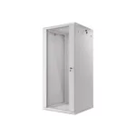 Lanberg WF01-6627-10S 19 27U SZÉL:600mm MÉLY:600mm MAG:1307mm lapraszerelt üvegajtós szürke fali rack szekrény
